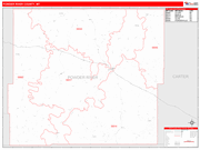 Powder River County Wall Map Red Line Style